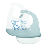 2PK Silicone Bib- Snuggle  Pup