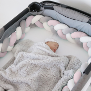 Braided Cot Bumper - Pink