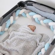 Braided Cot Bumper - Blue