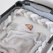 Braided Cot Bumper - Grey