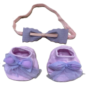 Purple Crown Hairband and Booties set