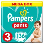 Baby Dry Size 3 Mega Box 136  Pants