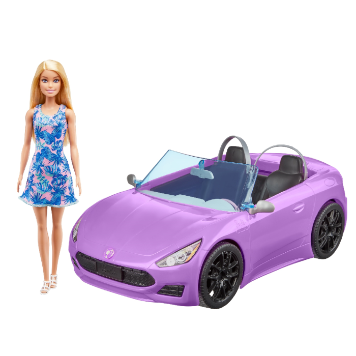 Show me a picture of a barbie car sale